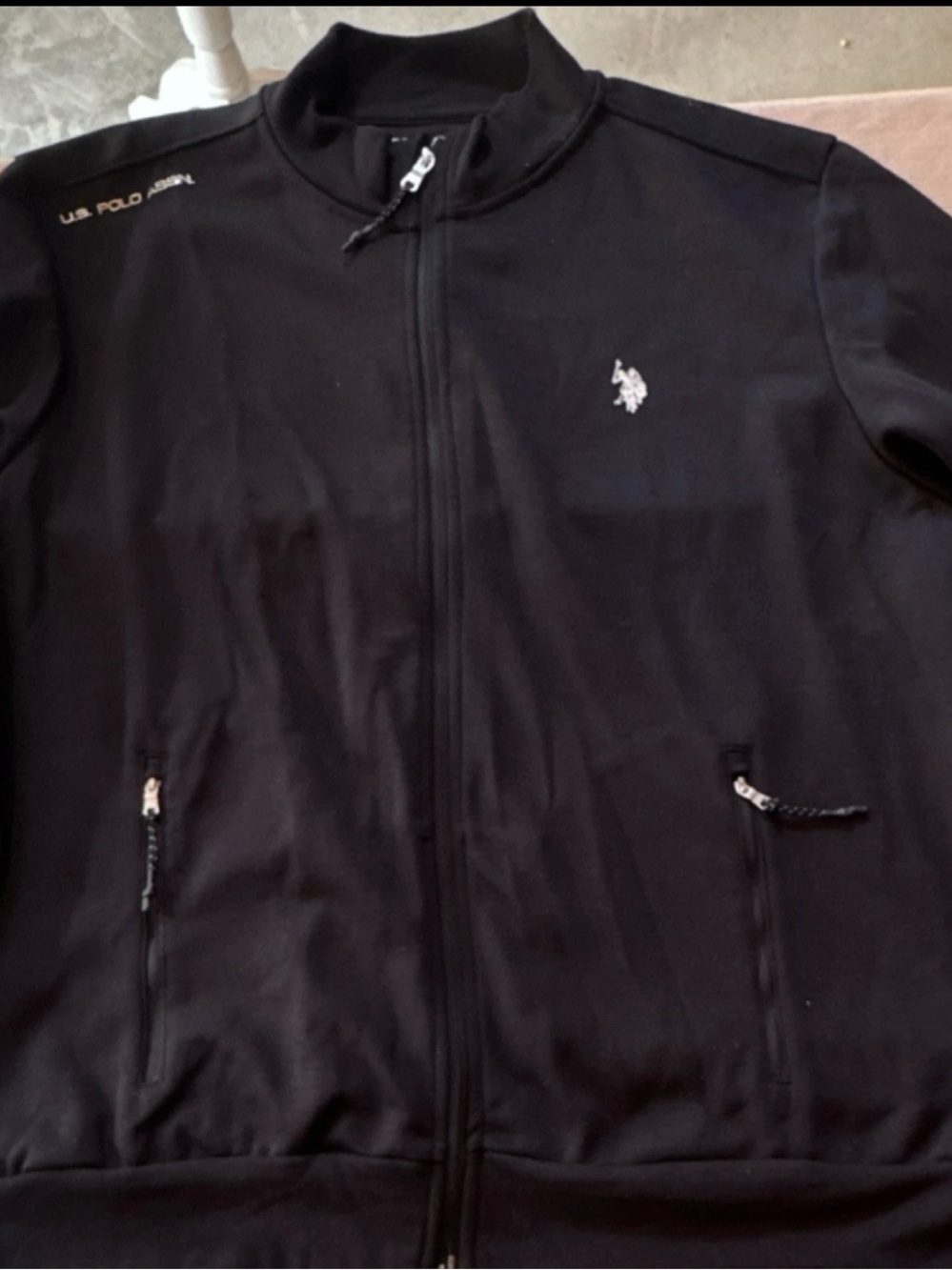 U.S. Polo Assn. Men's Black Full-Zip Jacket